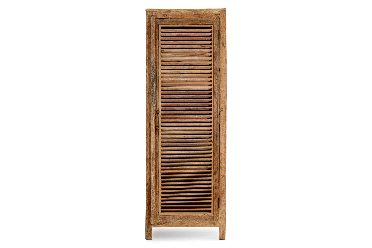 Ibo Reclaimed Wood Slatted Tall Cabinet - Natural - Image 12