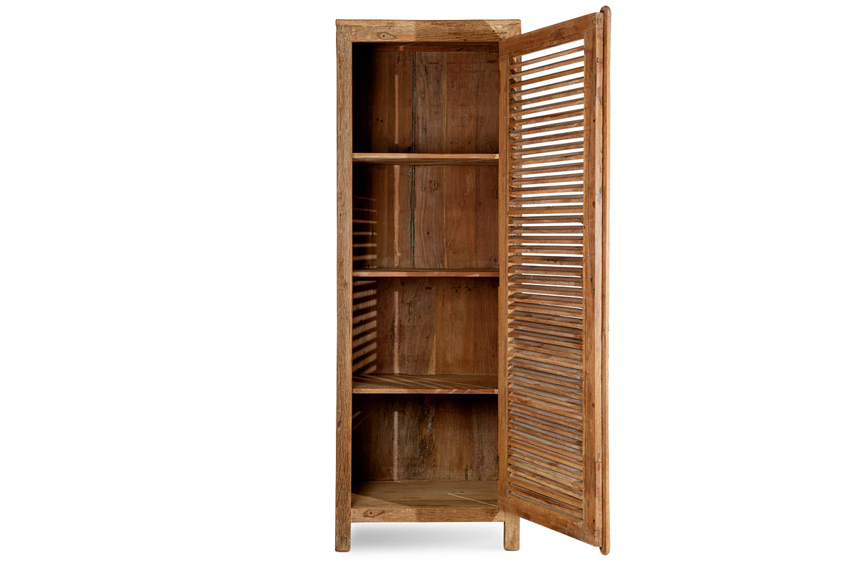 Ibo Reclaimed Wood Slatted Tall Cabinet - Natural - Image 15