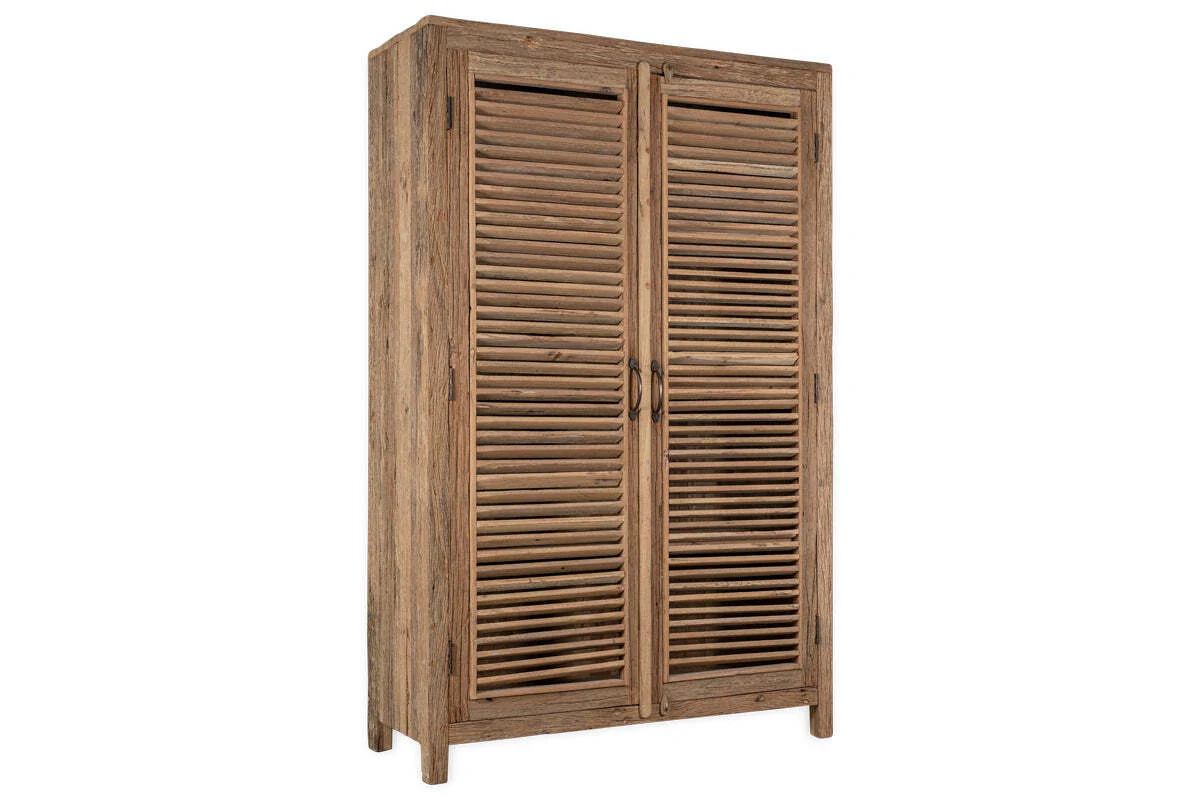 Ibo Reclaimed Wooden Slatted Cabinet – Natural - Large - Image 9