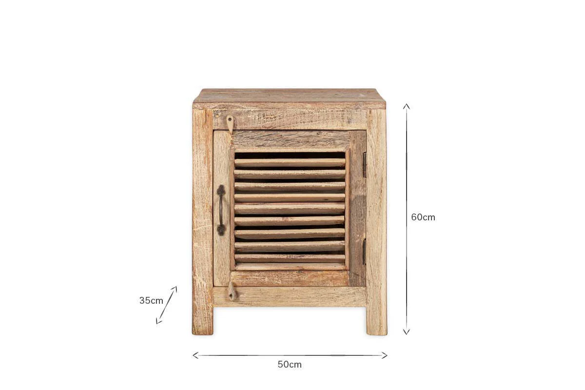 Ibo Reclaimed Wooden Slatted Cabinet – Natural - Small - Image 5