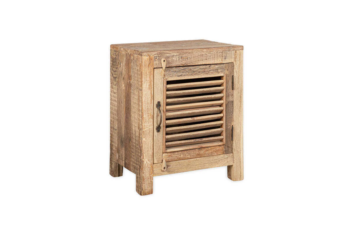 Ibo Reclaimed Wooden Slatted Cabinet – Natural - Small - Image 8