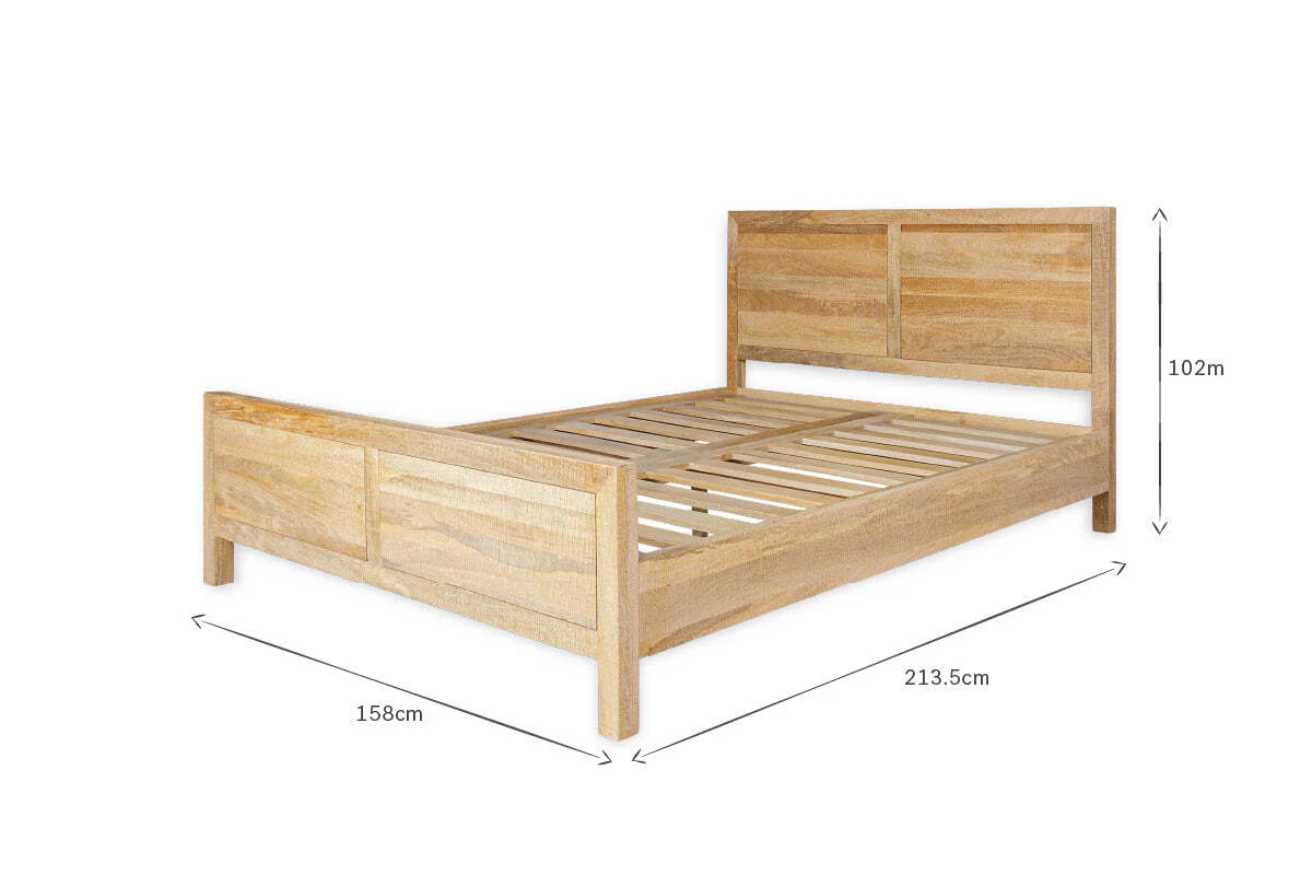 Indali Mango Wood Bed - Natural - Image 7