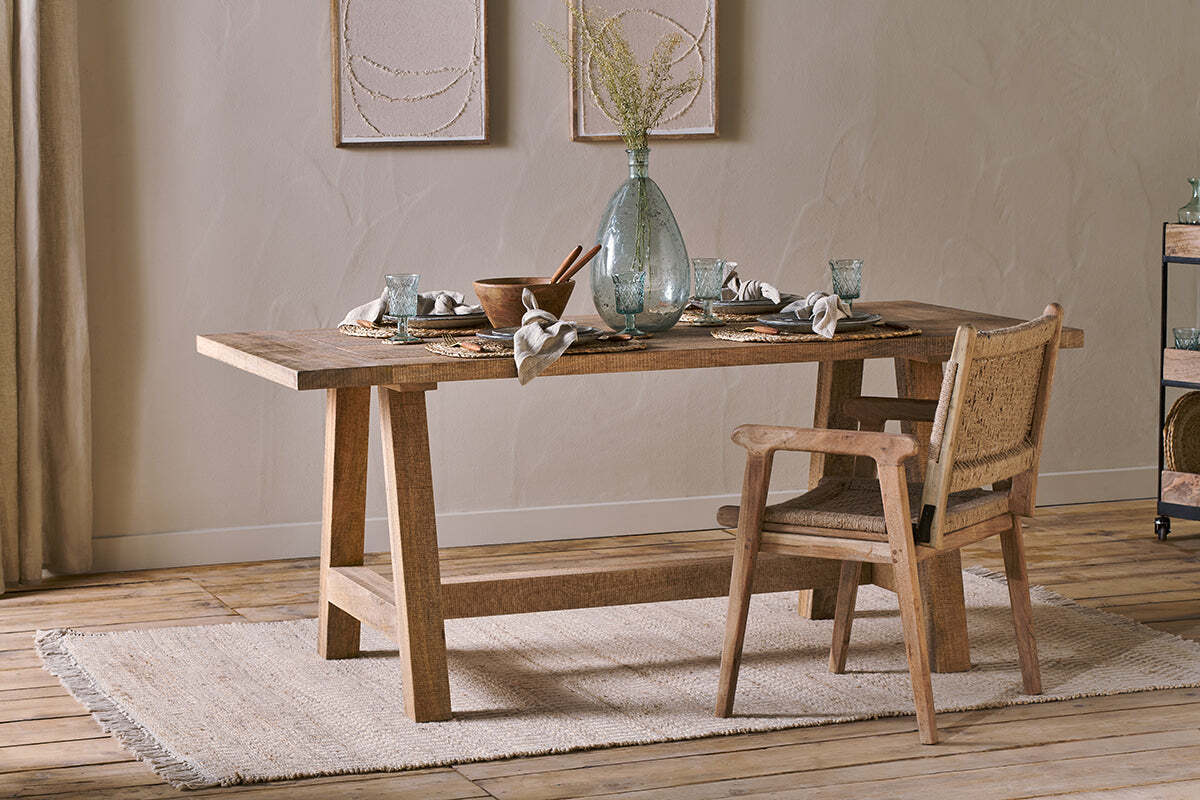 Indali Mango Wood Dining Table - Natural - Image 2