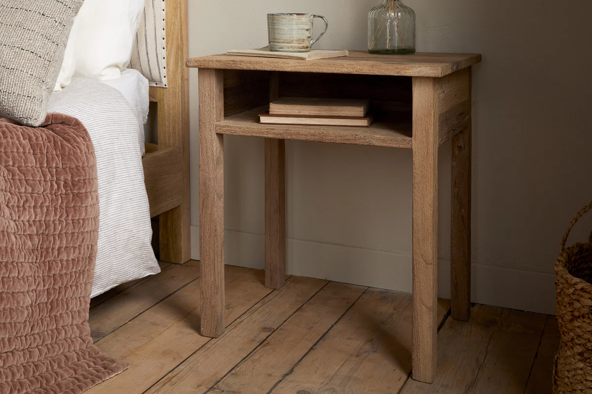 Iya Reclaimed Wood Bedside Table - Natural - Image 2