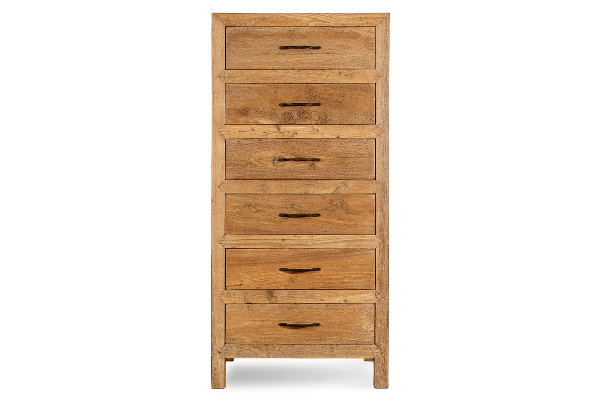 Iya Reclaimed Wood Tall Boy Chest of Drawers - Natural - Image 9