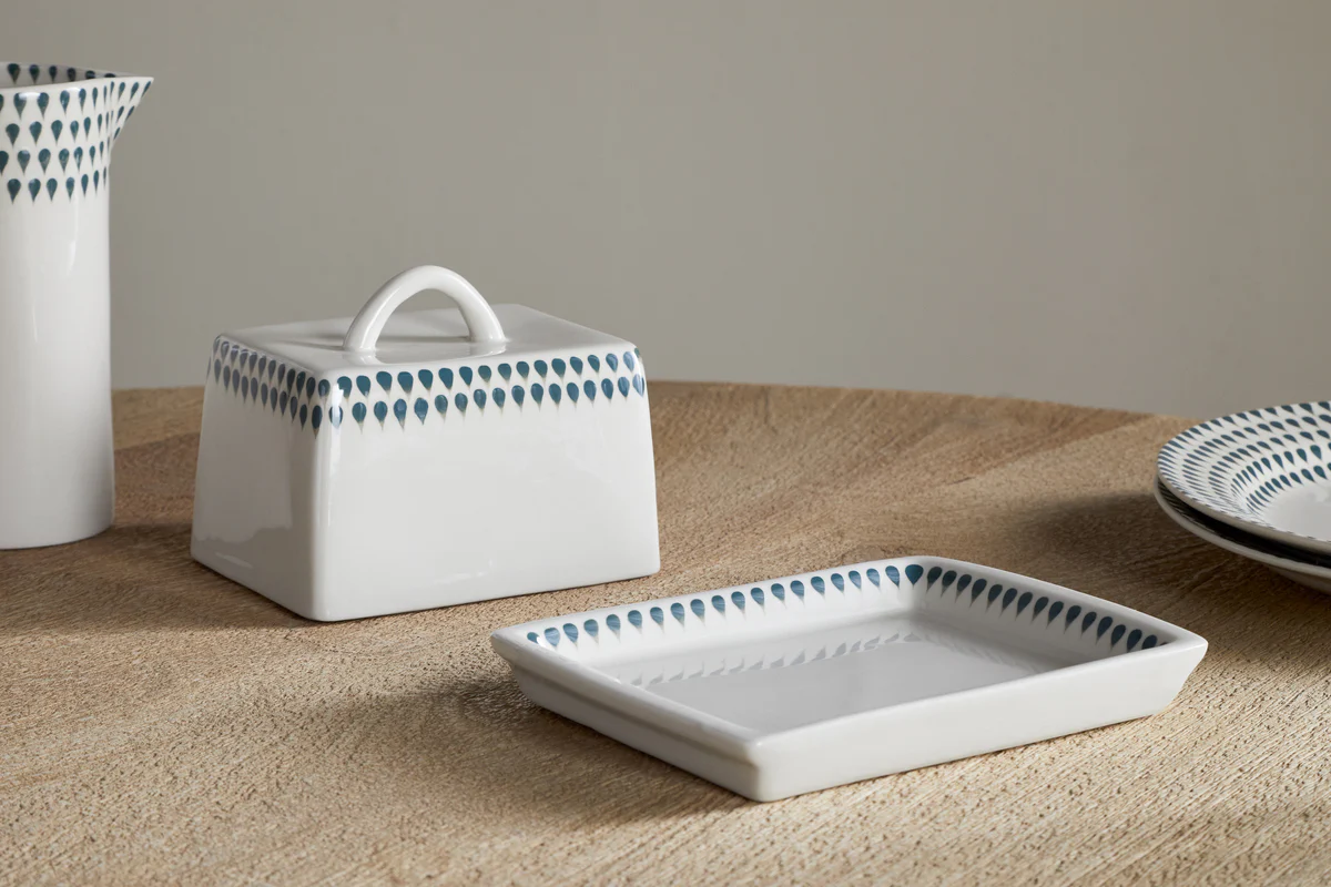 Juniper Drop Butter Dish - Cream & Juniper - Image 2