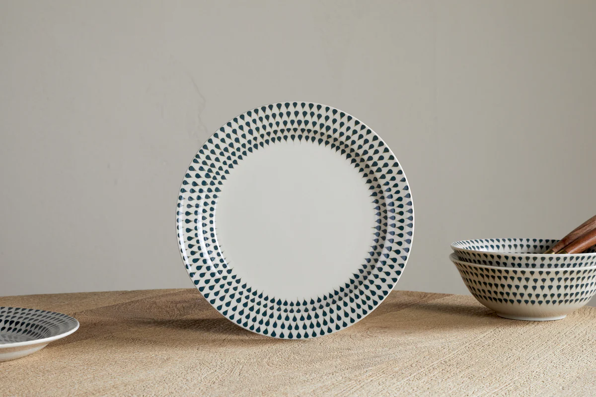 Juniper Drop Dinnerware Set - Cream & Juniper (Set of 12) - Image 5