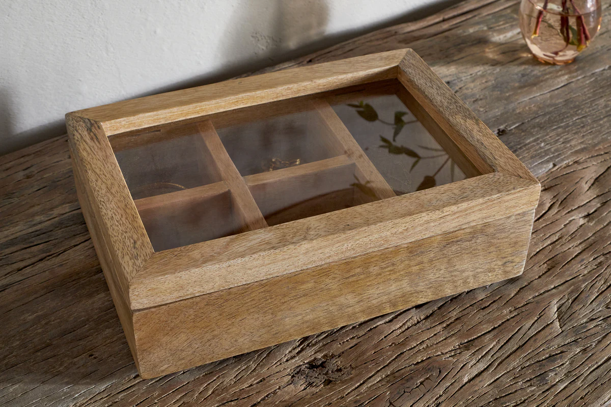 Kabani Mango Wood Jewellery Box - Natural - Image 4