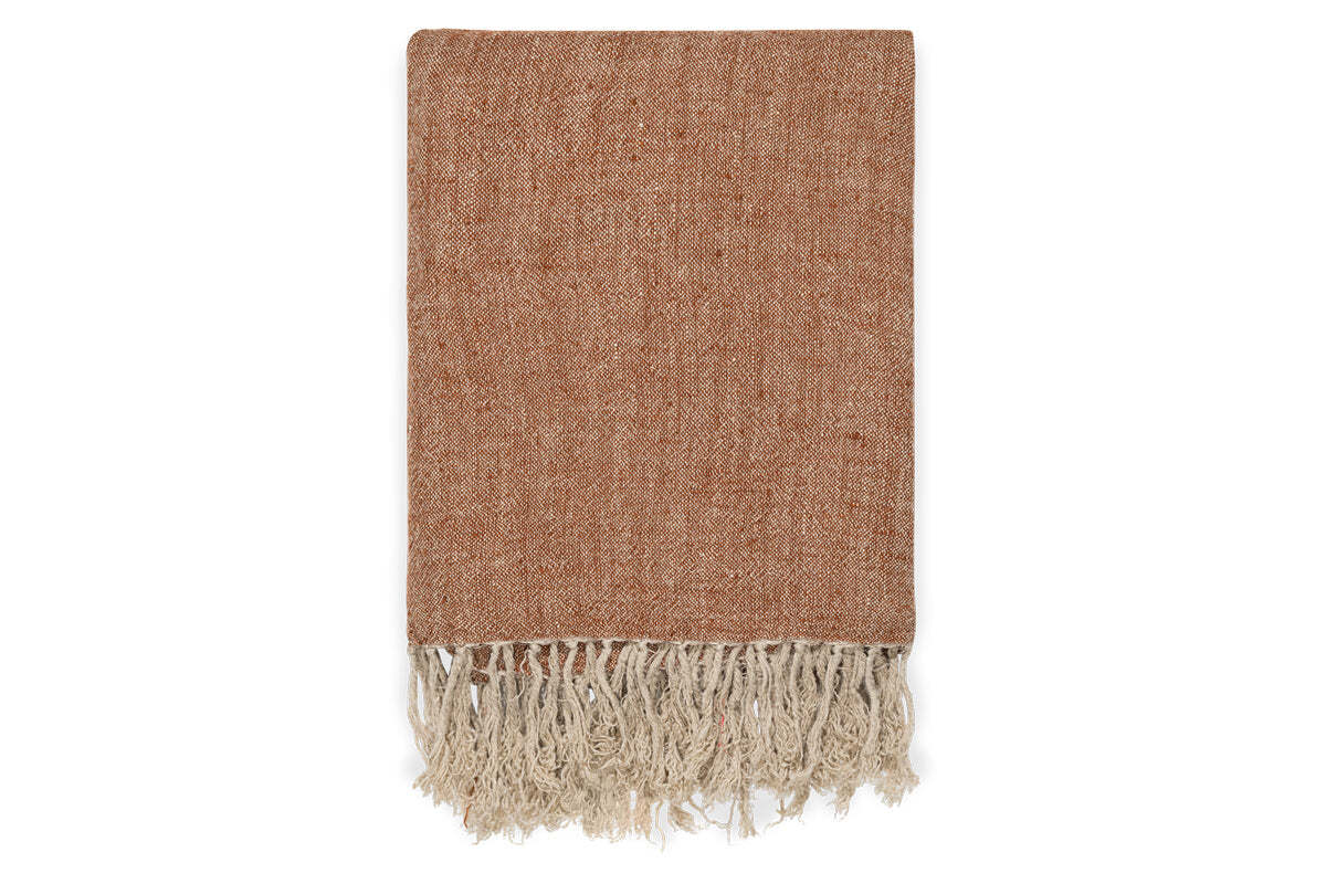 Kana Linen Throw - Rust - Image 3