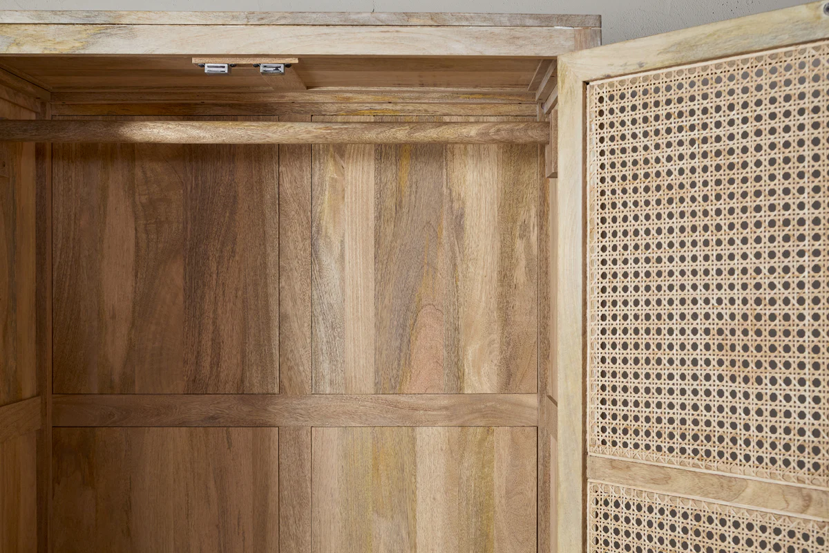 Kanz Mango Wood Wardobe - Natural - Image 3