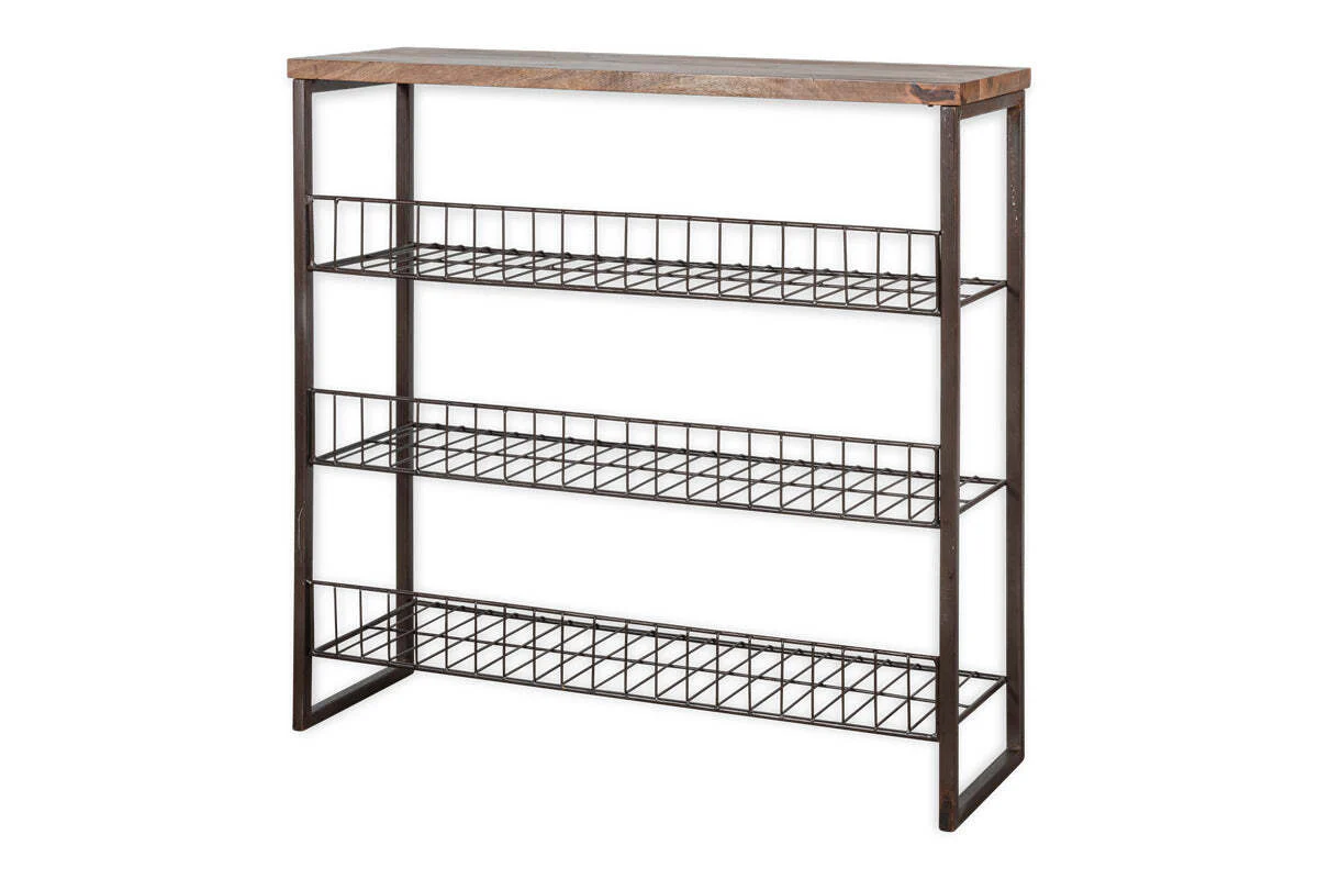 Kiyoma Iron & Wood Tall Standing Shelves - Natural - Image 8