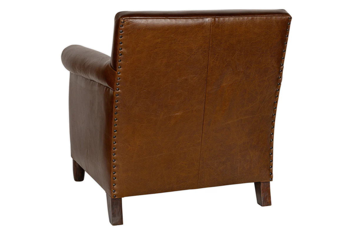 Knada Leather Armchair - Chocolate Brown - Image 4