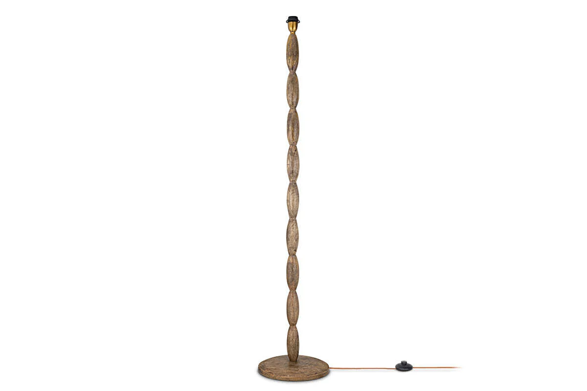 Konali Mango Wood Floor Lamp - Ash Stain - Image 5