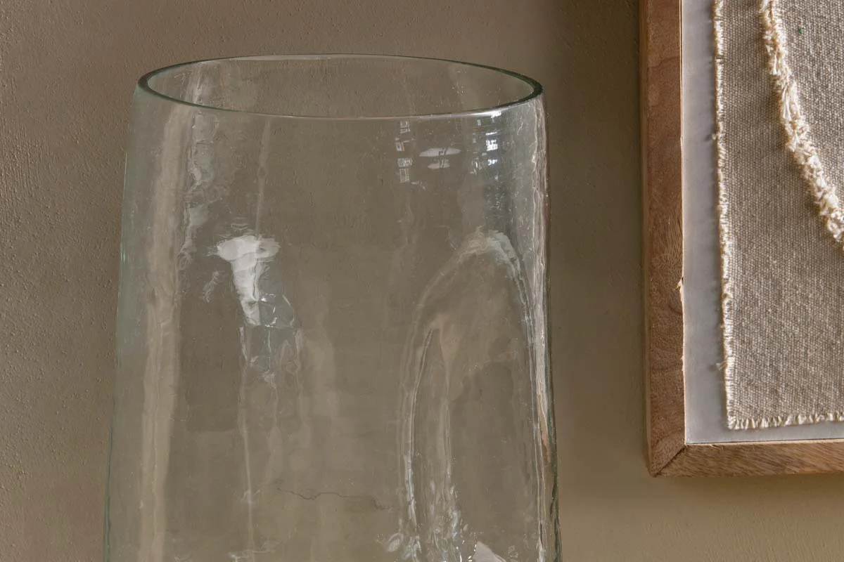 Kotri Recycled Glass Organic Shape Vase - Clear - Image 3