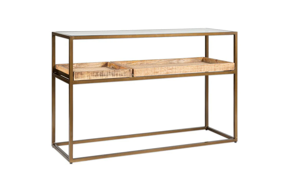 Luzon Iron & Mango Wood Display Console Table - Image 11