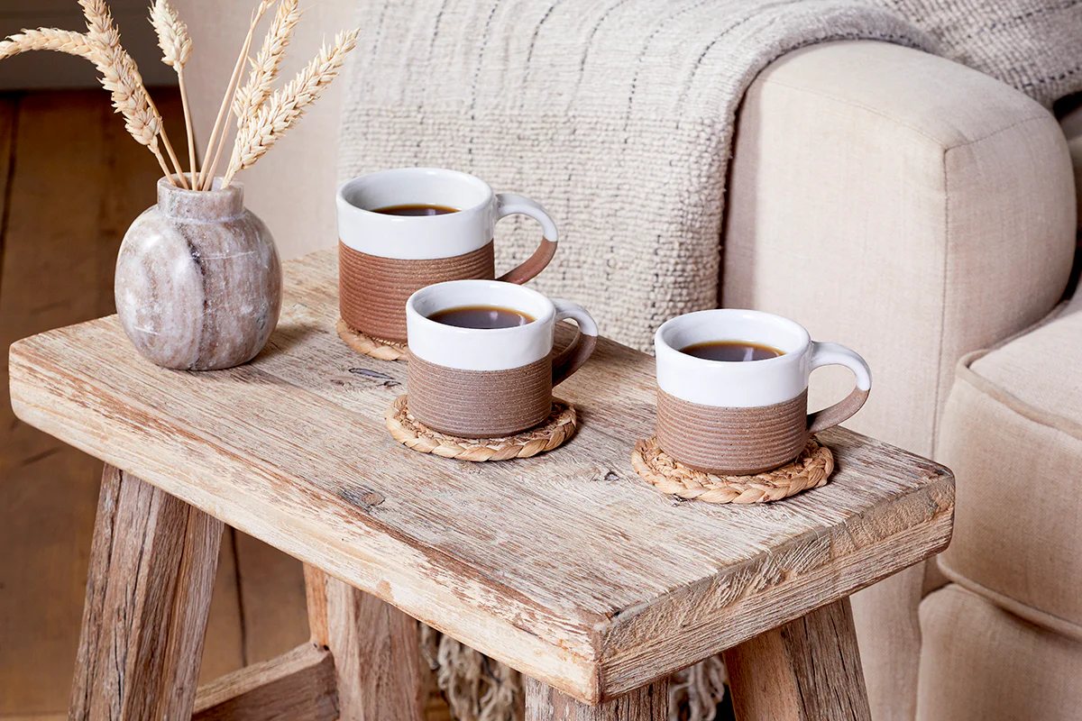 Mali Ribbed Espresso Mug - White (Set of 2) - Image 5
