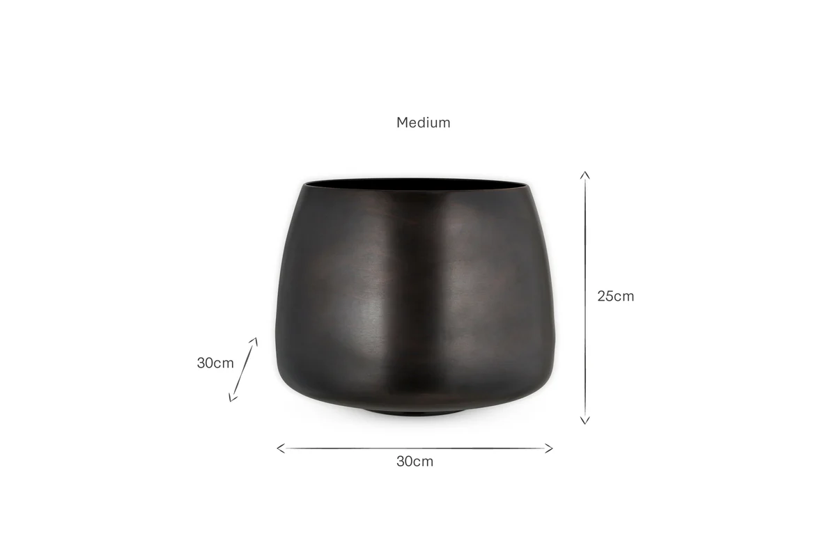 Maliki Plant Pot - Aged Bronze - Image 15