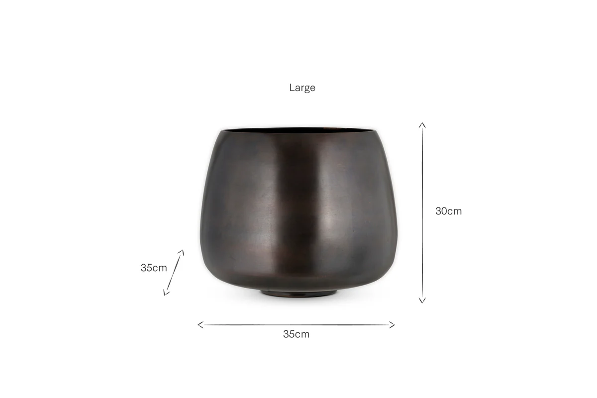 Maliki Plant Pot - Aged Bronze - Image 16