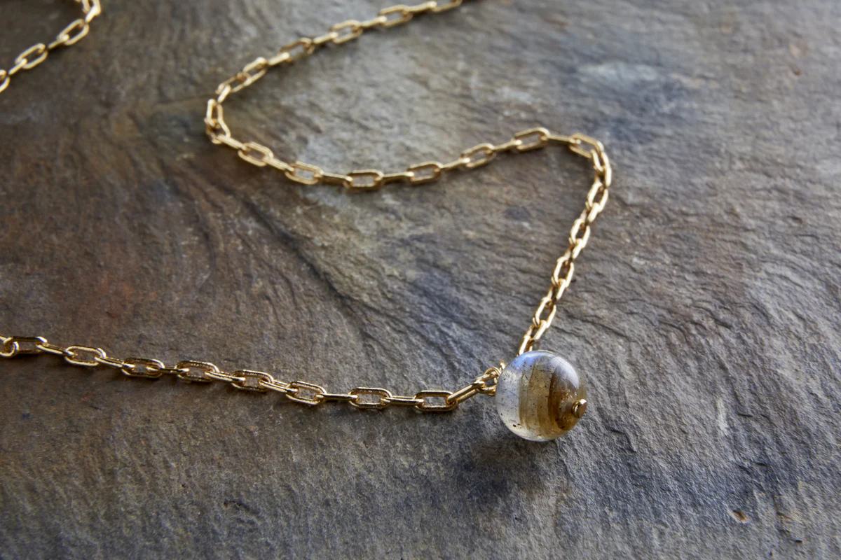 Marai Labradorite Necklace - Labradorite & Gold - Image 3
