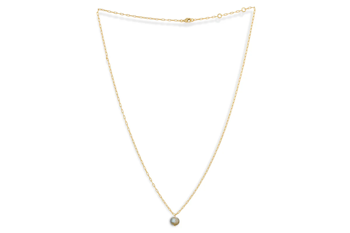 Marai Labradorite Necklace - Labradorite & Gold - Image 4