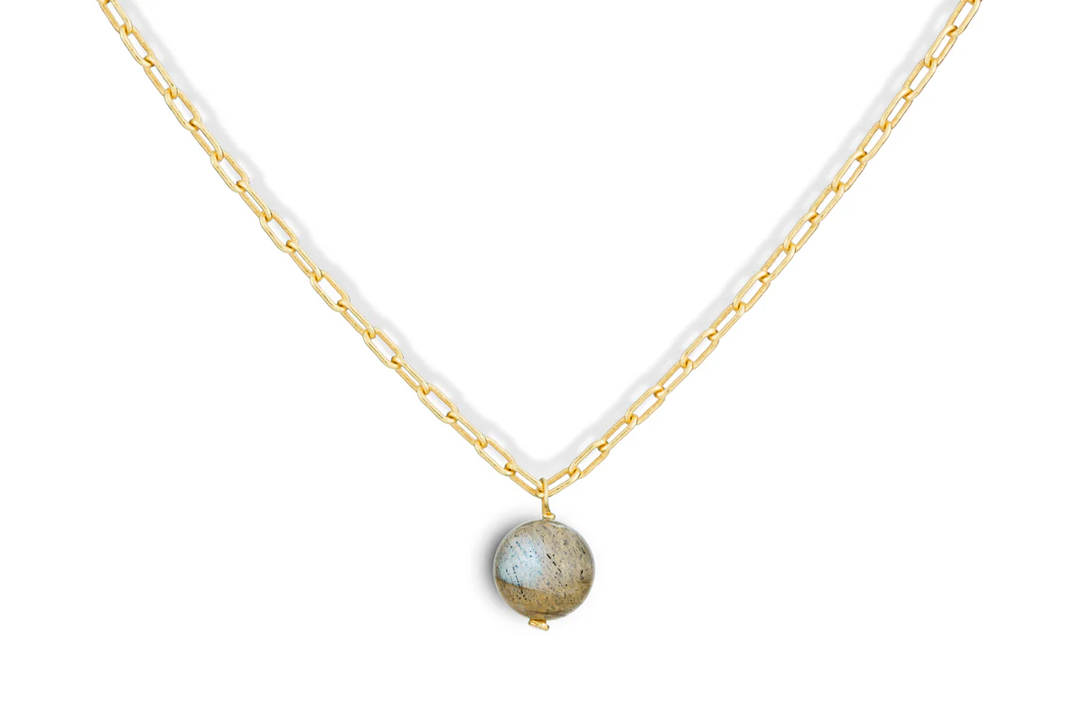 Marai Labradorite Necklace - Labradorite & Gold - Image 5