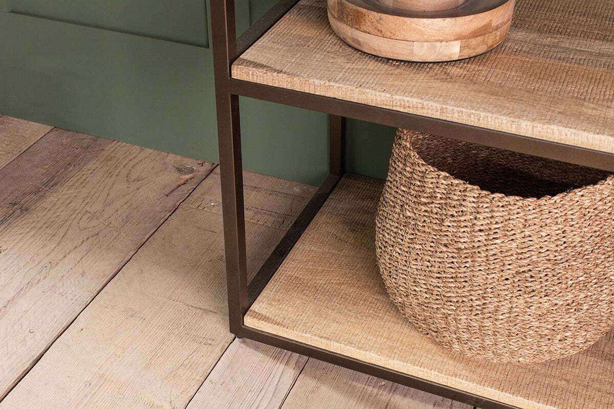 Marjori Mango Wood And Iron Standing Shelves - Wide - Image 4