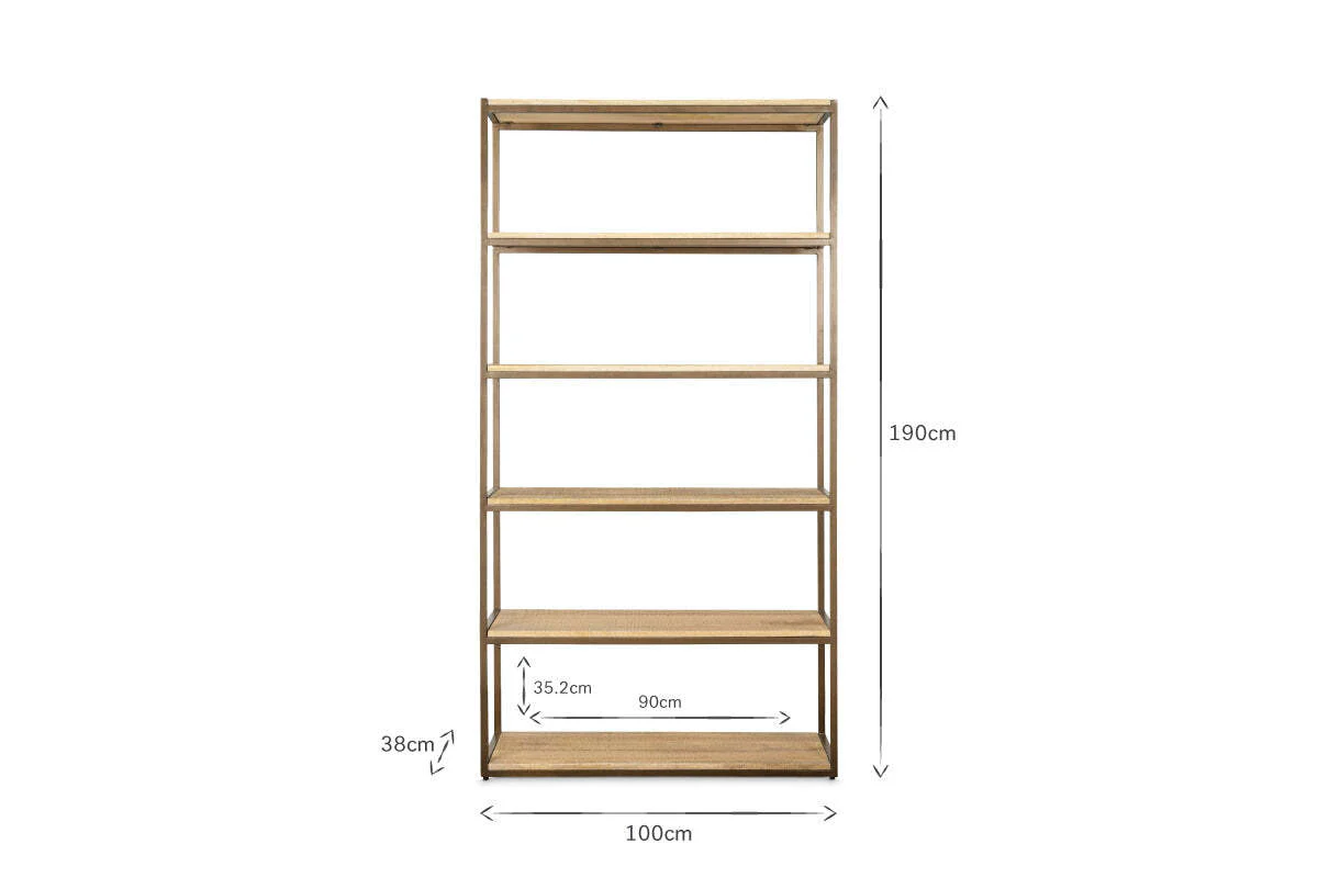 Marjori Mango Wood And Iron Standing Shelves - Wide - Image 5