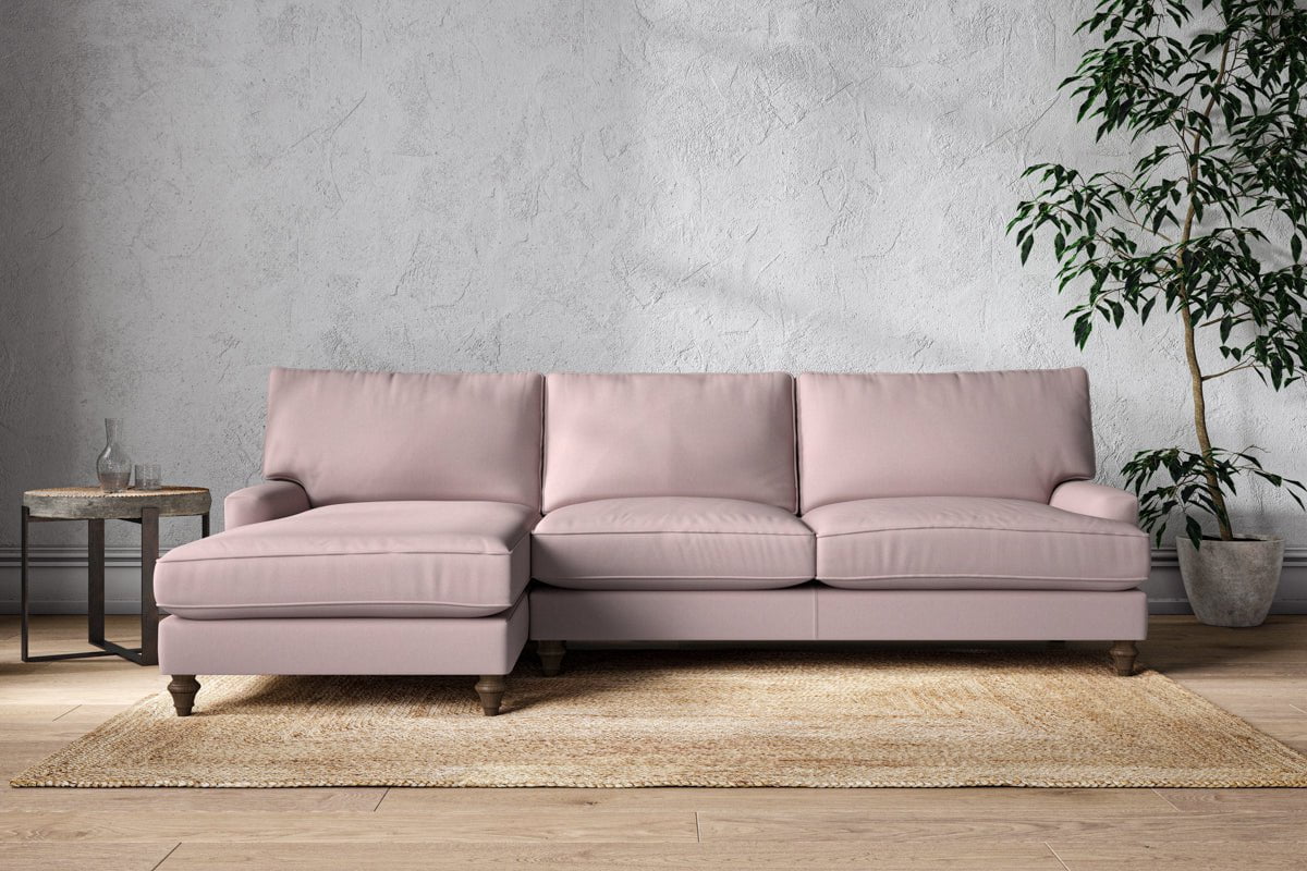 Marri Grand Left Hand Chaise Sofa - Recycled Cotton Lavender