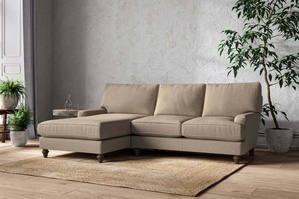 Marri Large Left Hand Chaise Sofa - Brera Linen Pebble - Image 2