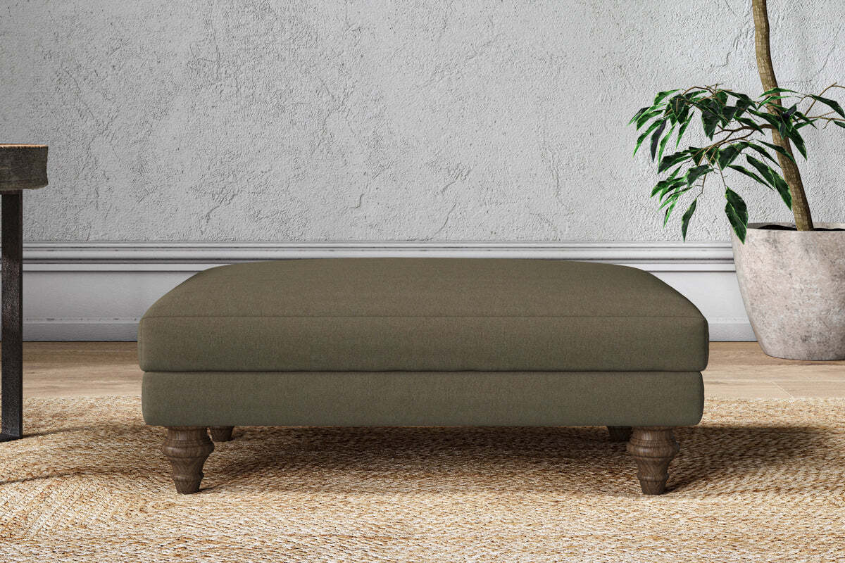 Marri Medium Footstool - Recycled Cotton Fatigue - Image 2