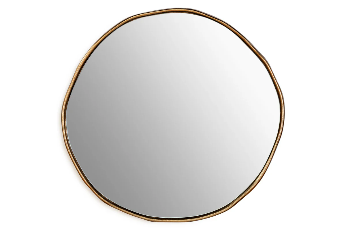 Mchanga Organic Shape Mirror - Antique Brass - Image 5