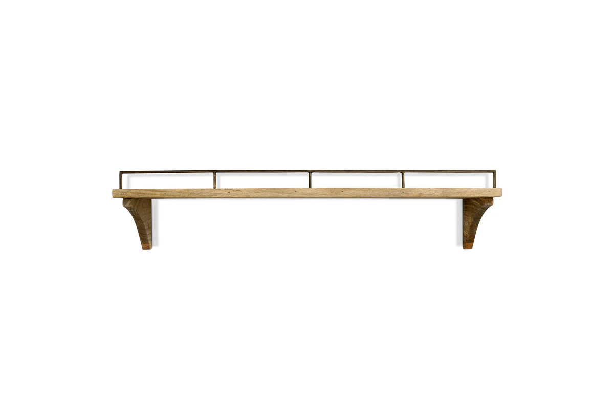 Meera Mango Wood & Iron Gallery Shelf - Natural - Image 12