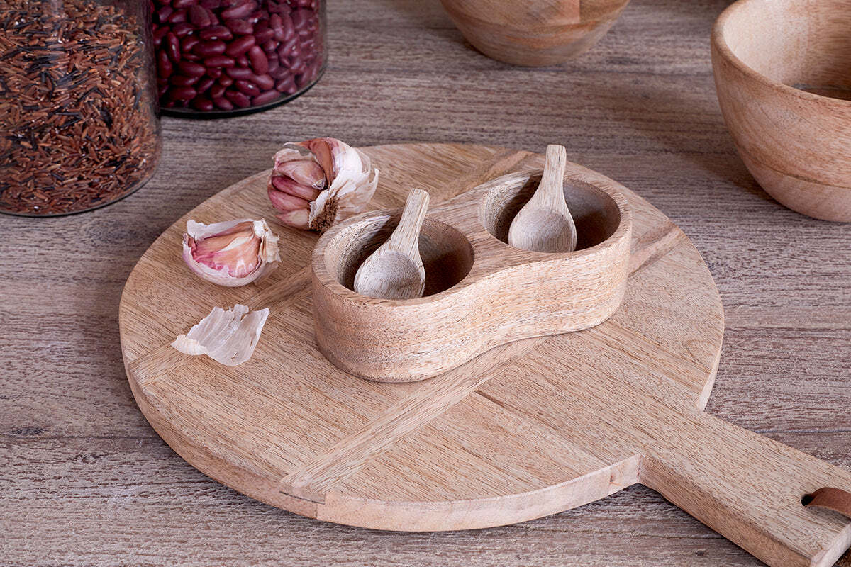 Milaku Mango Wood Salt & Pepper Server - Natural - Image 2