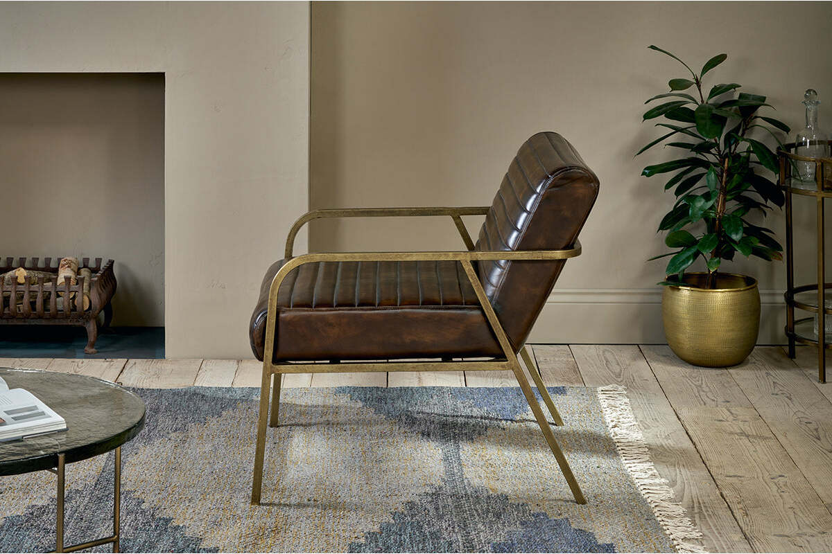 Mirai Ribbed Leather Armchair - Image 6
