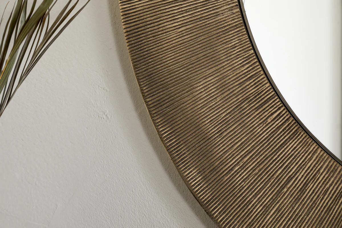 Moto Round Mirror - Antique Brass - Image 3