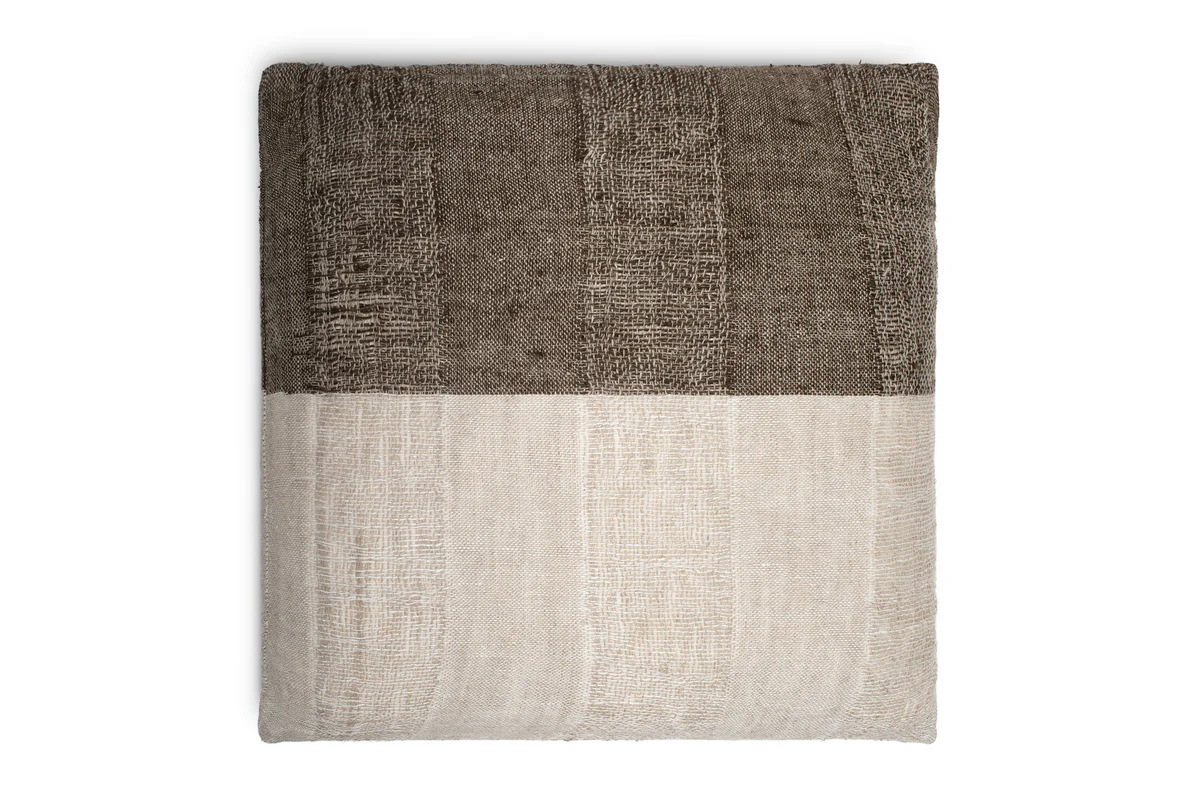 Munir Linen Cushion Cover - Charcoal - Image 8