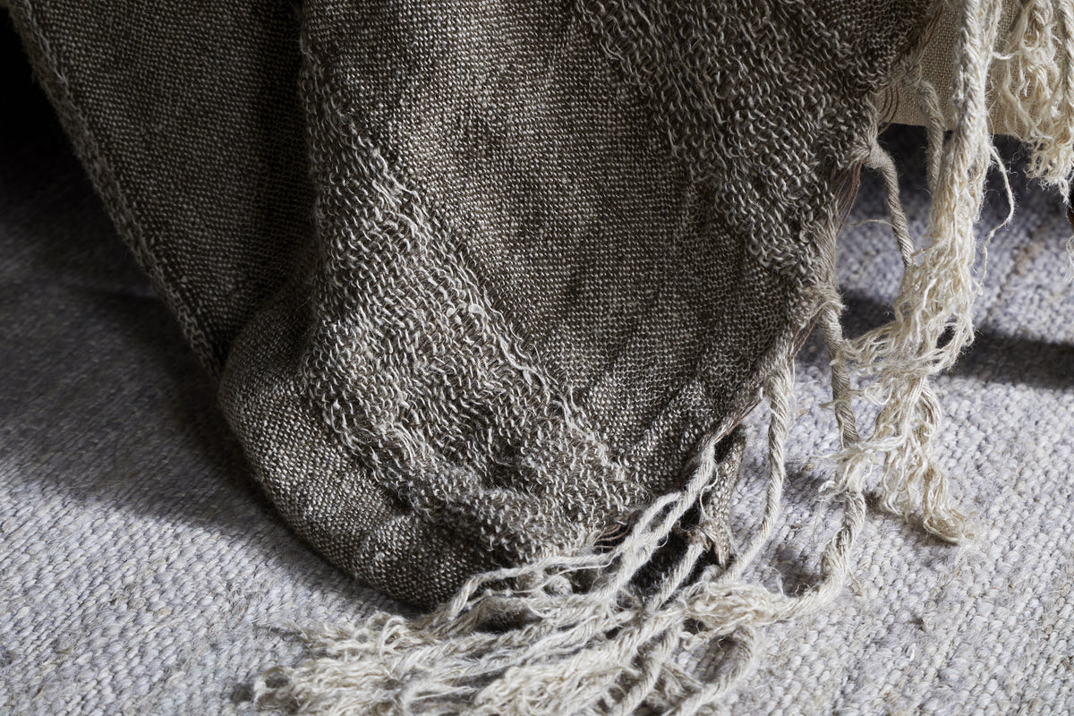 Munir Linen Throw - Charcoal - Image 3