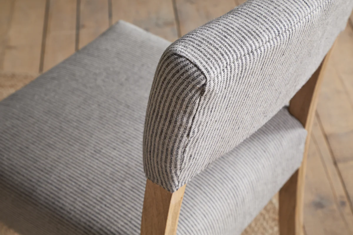 Nadeeka Linen Upholstered Dining Chair - Soft Grey - Image 5
