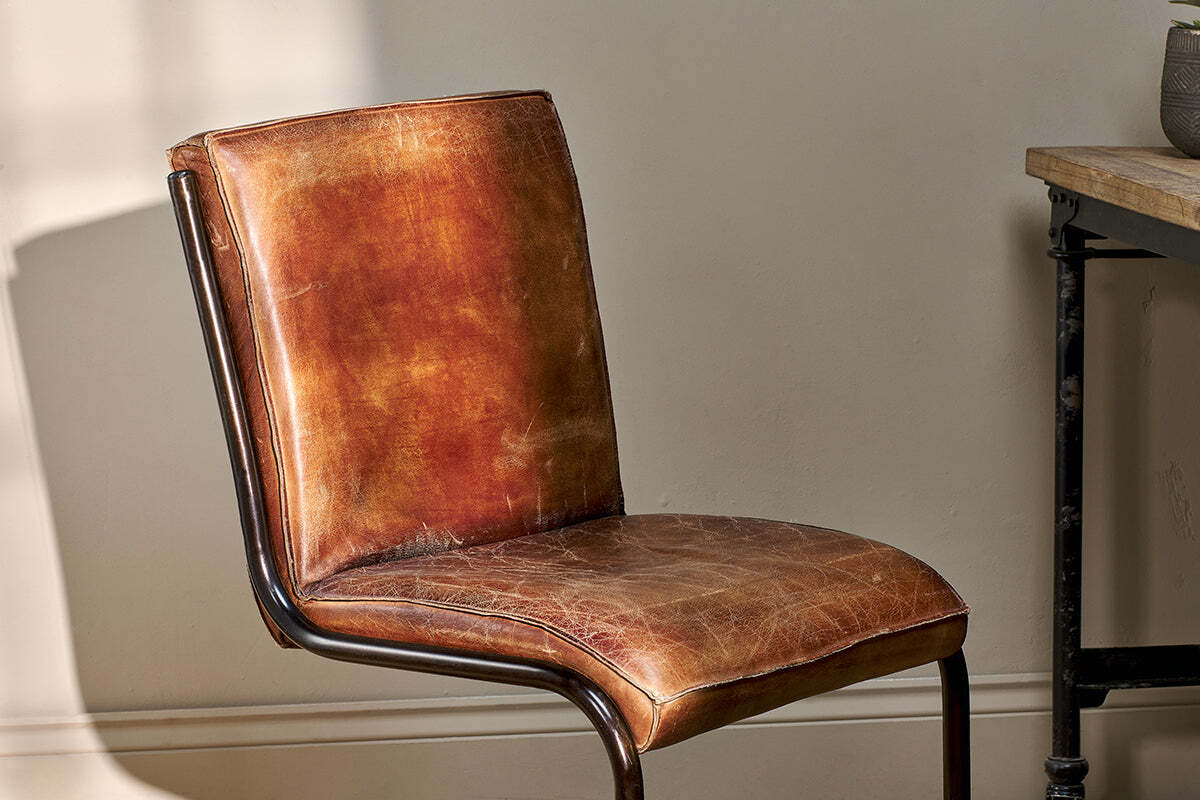 Narwana Leather Desk Chair - Aged Tan - Image 5