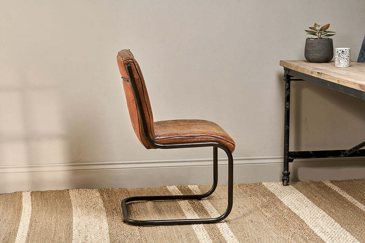 Narwana Leather Desk Chair - Aged Tan - Image 6