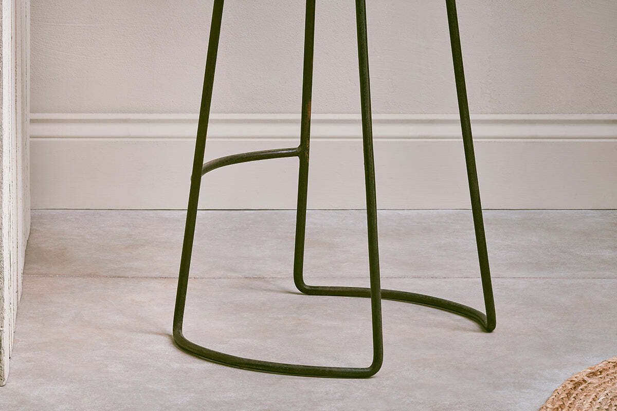 Narwana Ribbed Leather Stool - Aged Tan - Large - Image 3