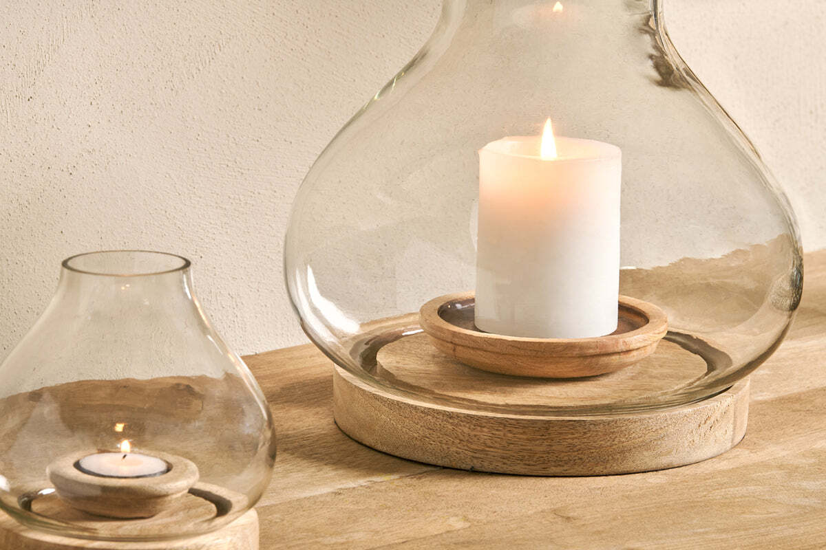 Naryla Mango Wood Lantern - Natural - Image 4
