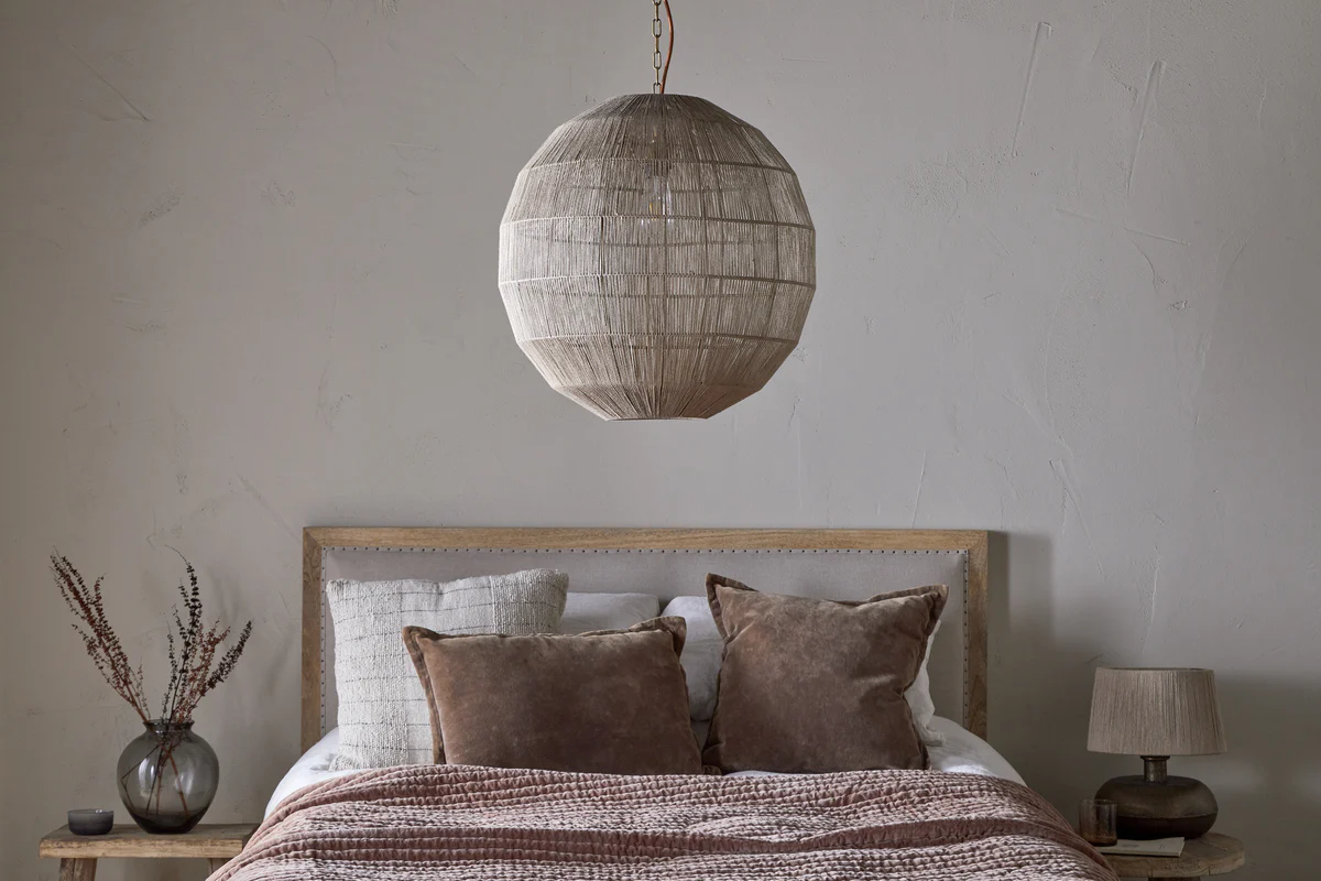 Nilaveli Woven Jute Sphere Pendant - Natural - Image 2