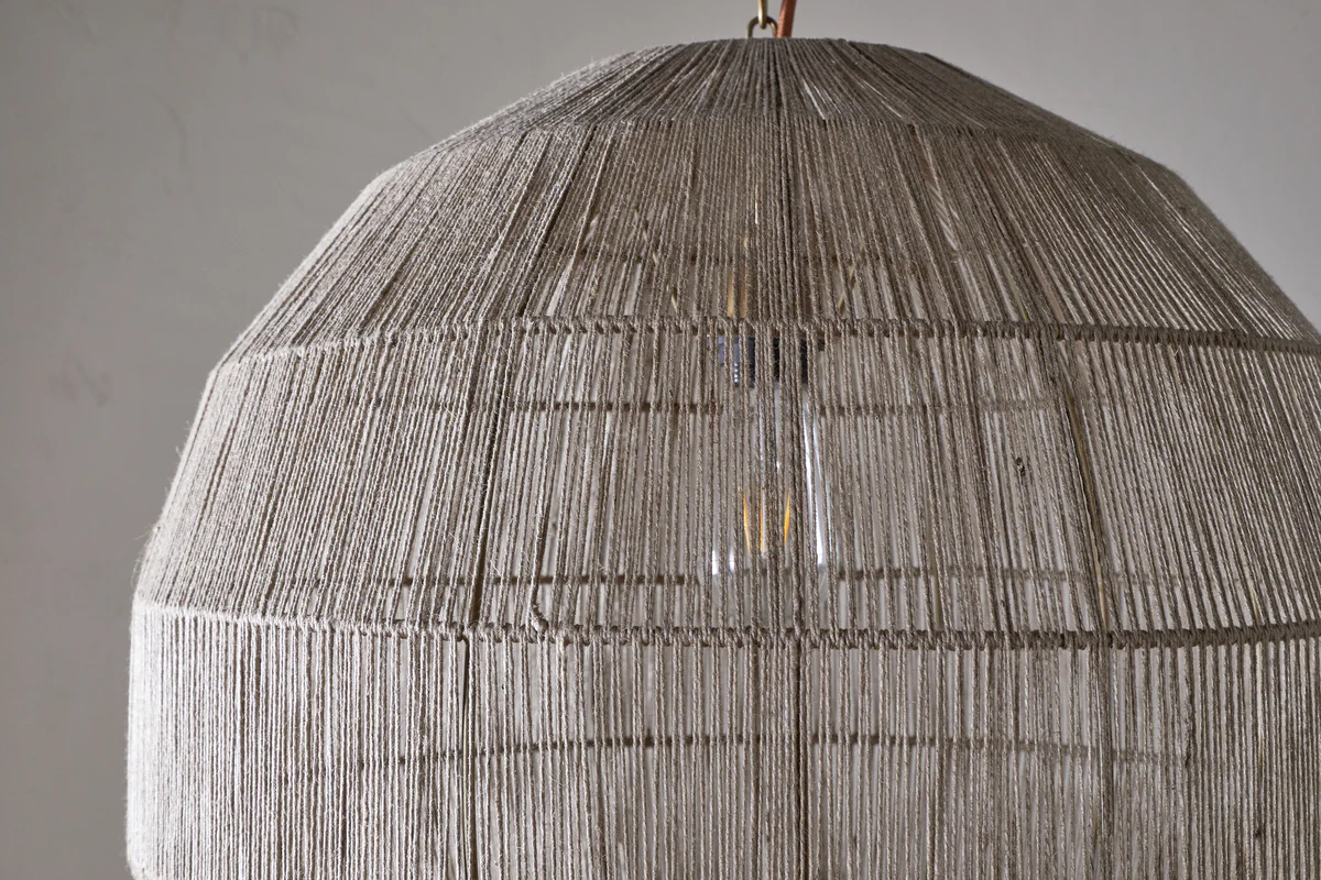 Nilaveli Woven Jute Sphere Pendant - Natural - Image 5