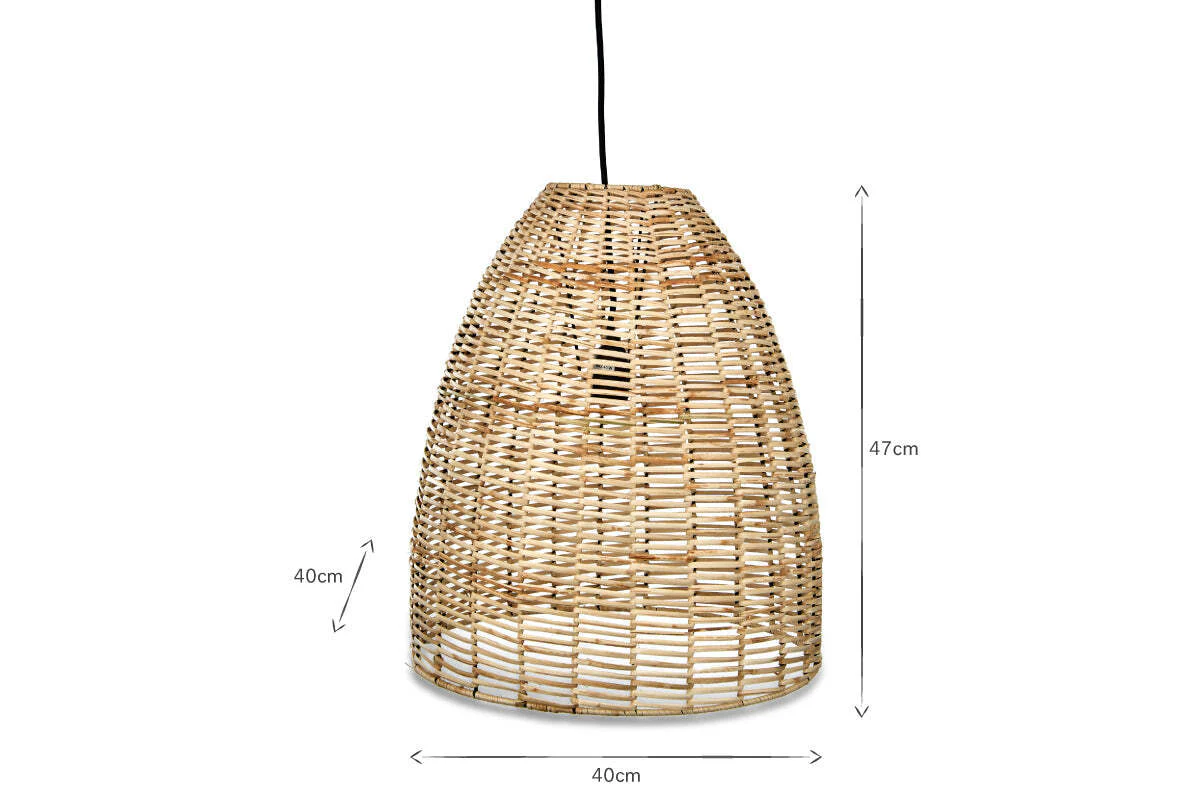 Noko Rattan Conical Pendant - Natural - Image 4
