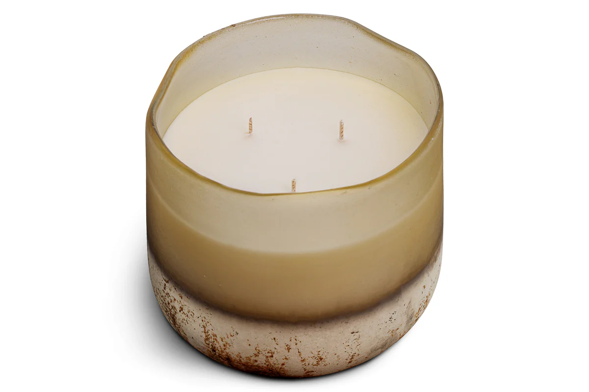 Oakmoss & Rose 3 Wick Scented Candle - Yellow - Image 8
