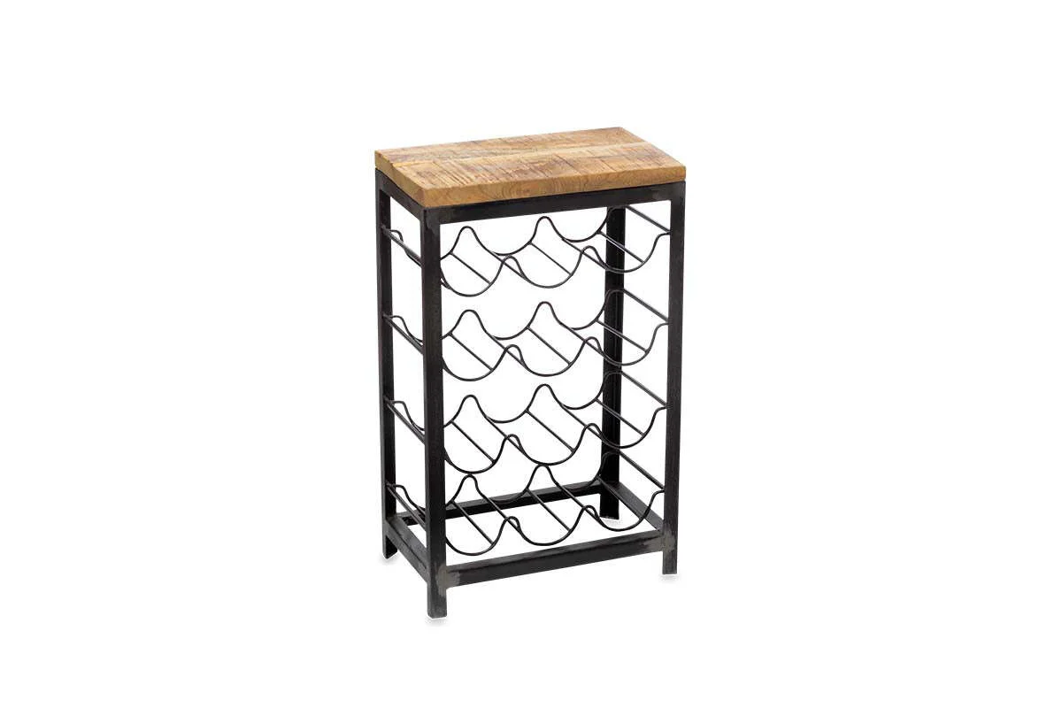 Obra Industrial Wine Rack - Mango Wood & Iron - Small - Image 5