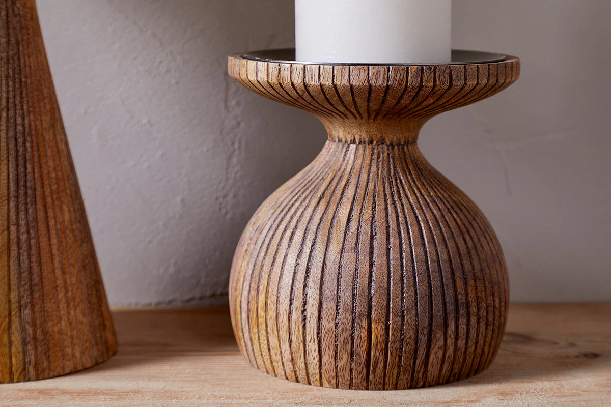 Omari Mango Wood Candlestick - Natural - Image 5
