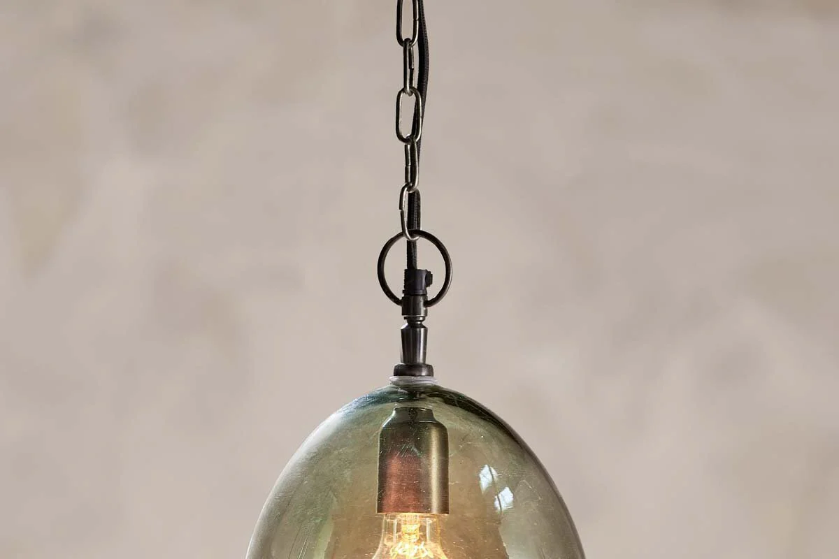 Otoro Recycled Glass Pendant - Green - Large Oval - Image 3