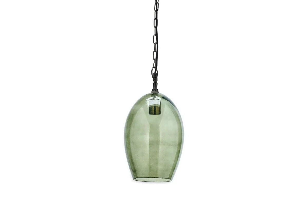 Otoro Recycled Glass Pendant - Green - Large Oval - Image 5